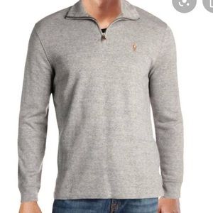 Men’s Polo 1/4 Zip Gray Sweater